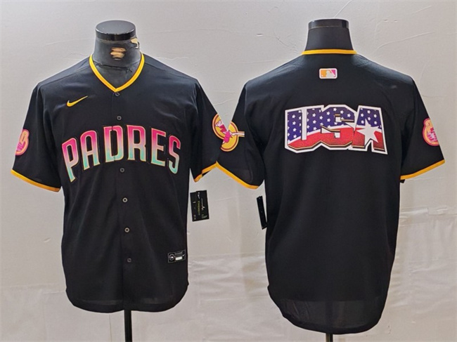 Men's San Diego Padres Black Team Big Logo Cool Base Stitched Baseball Jersey Men's San Diego Padres Black Team Big Logo Cool Base Stitched Baseball Jersey